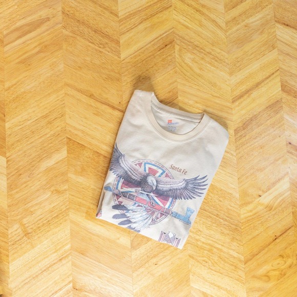 Vintage Native American Graphic T Shirt Santa Fe Single Stitch American Eagle XL - Picture 3 of 11